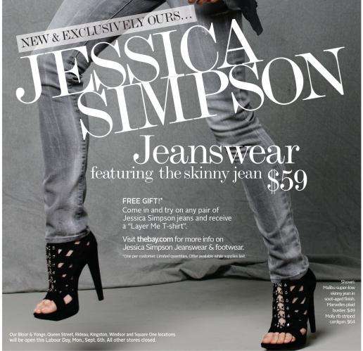 The Bay - Free T-Shirt when you try Jessica Simpson Jeans(Sep 3-9)
