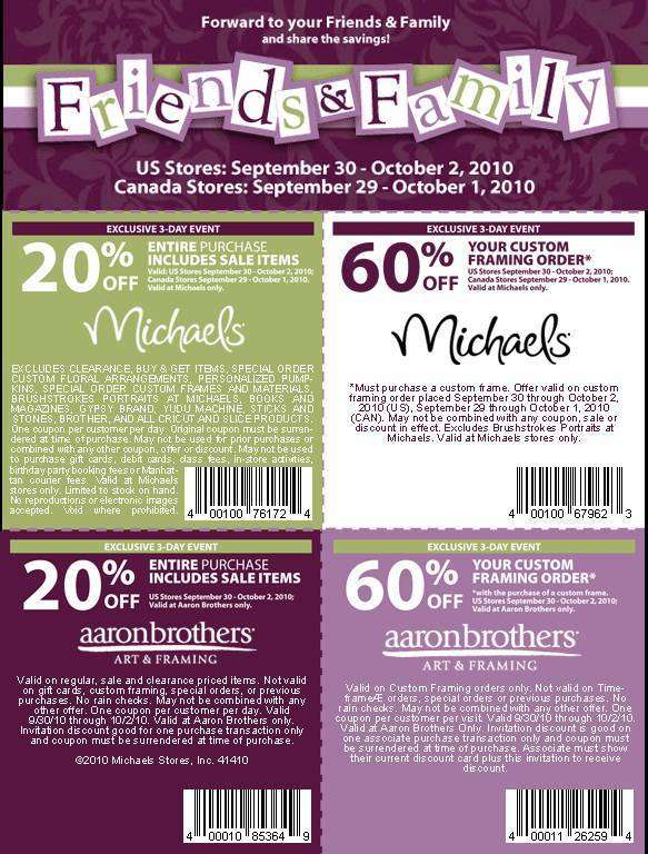 michaels printable coupons april 2011. Michael#39;s Canada Friends and