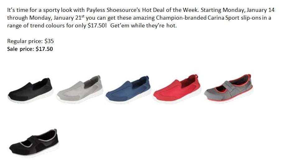 Thread: Payless Hot Deals of the Week - Champion-branded Carina Sport ...