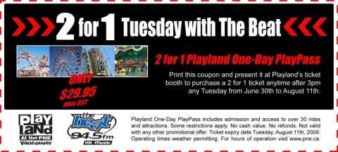 Canada Deals - Playland 2 for 1 Tickets! - Canadian Freebies, Coupons ...