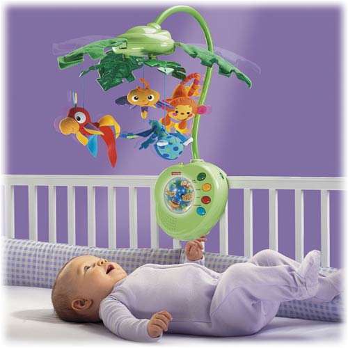 Fisher Price Rainforest Peek-a-Boo Leaves Musical Mobile