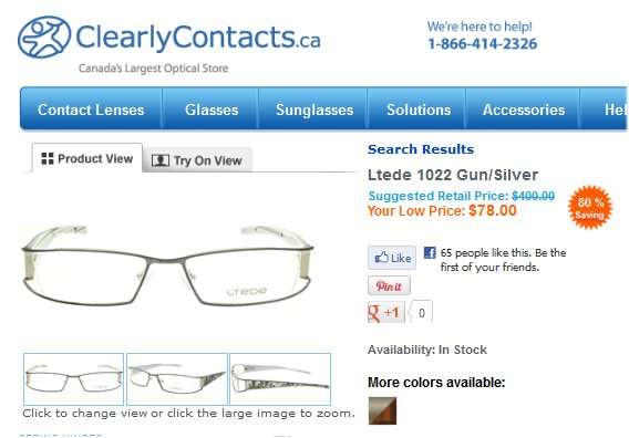 Compare the price before purchase online eyeglasses (2 examples here)