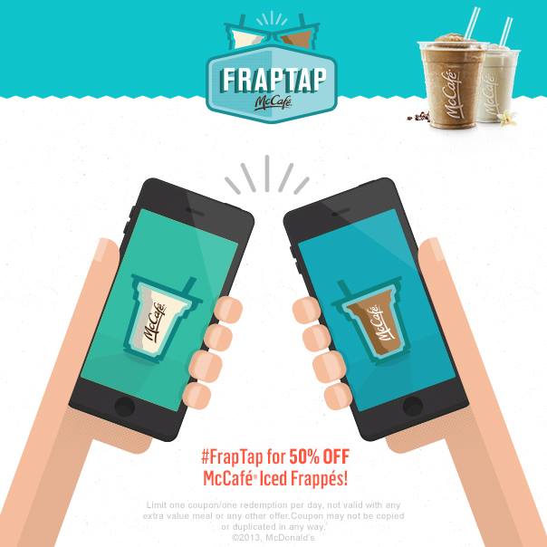 McDonald's 50 off McCafé Coffee Iced Frappé or Vanilla Chai Tea Iced