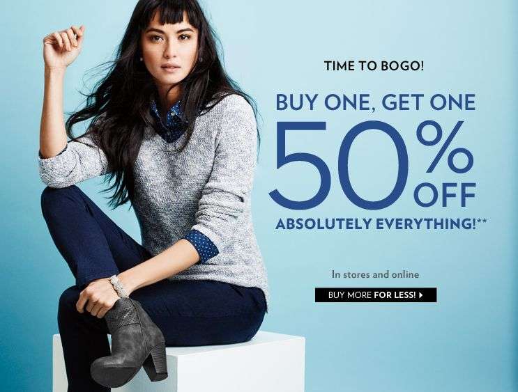 Reitmans: Everything in-store & online Buy 1 and get 1 at 50% off