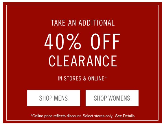 Abercrombie & Fitch: Take an additional 40% off Clearance in-store & online