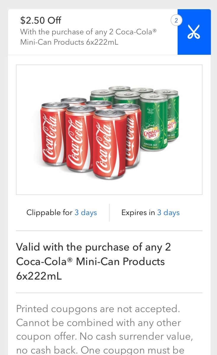 MONEY MAKER Coca Cola 6 Pack Mini Cans After Price Match Rebates