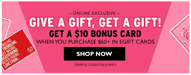 The Body Shop: Get $10 bonus card when you purchase $60 e-gift card ...