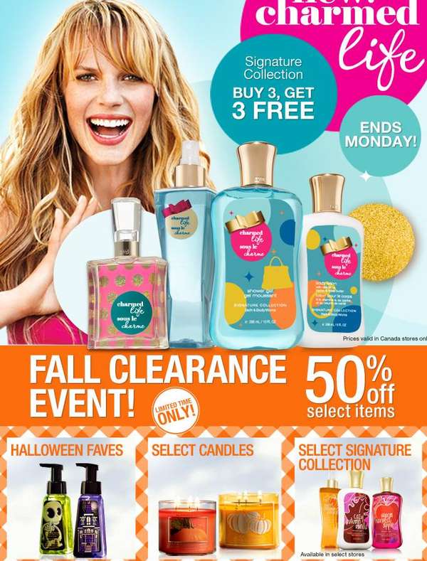 Bath Body Works Fall Clearance Event 50% Off Select Items