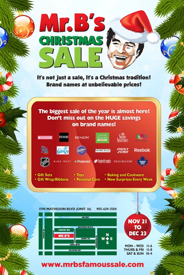 Mr.B's Famous Christmas Warehouse Sale in Mississauga(Nov 21 to Dec 23 ...