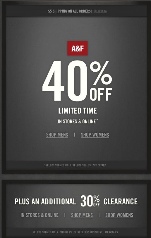 abercrombie clearance code