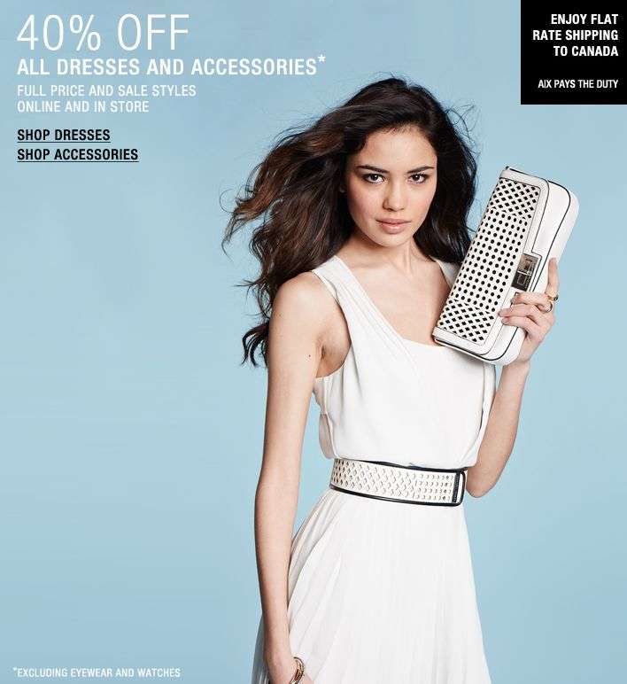 Armani Exchange 40% Off Womens Dresses & Accessories