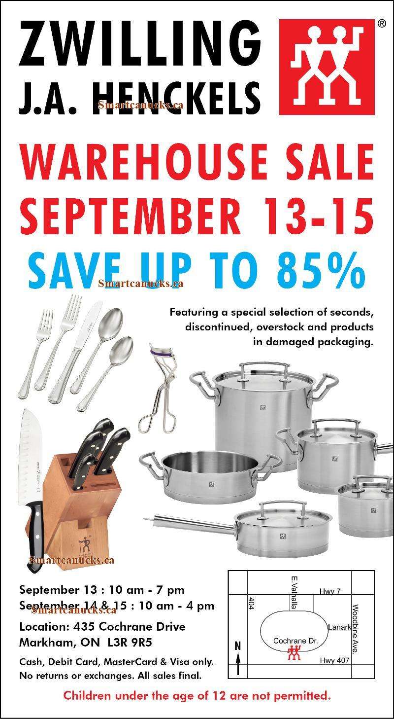 Zwilling J.A. Henckels Warehouse Sale in Markham(Sep 13 to 15, 2013)