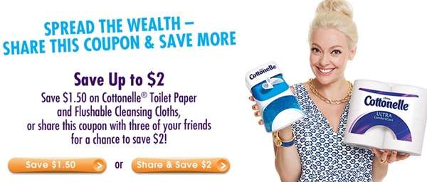 Cottonelle Toilet Paper and Flushable Cleansing Cloths printable Coupon