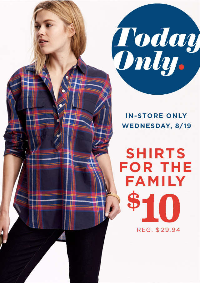 Old Navy 10 Shirts In Store August 19th 7058