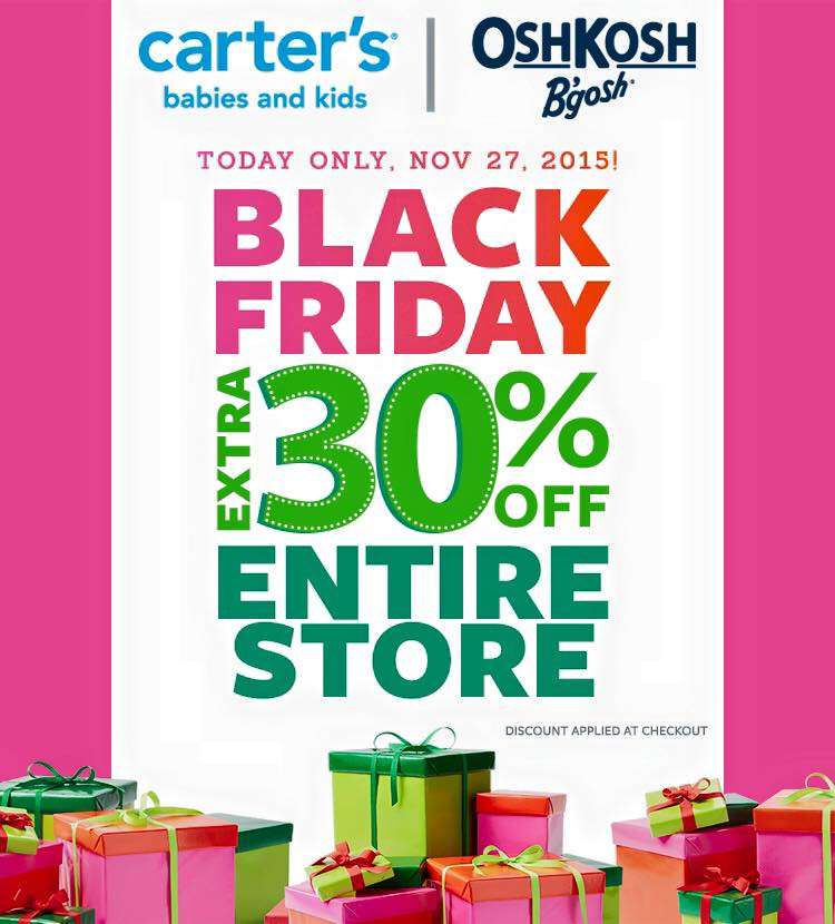 Carter's Oshkosh Black Friday Deal Extra 30 off entire store (Nov 27th)