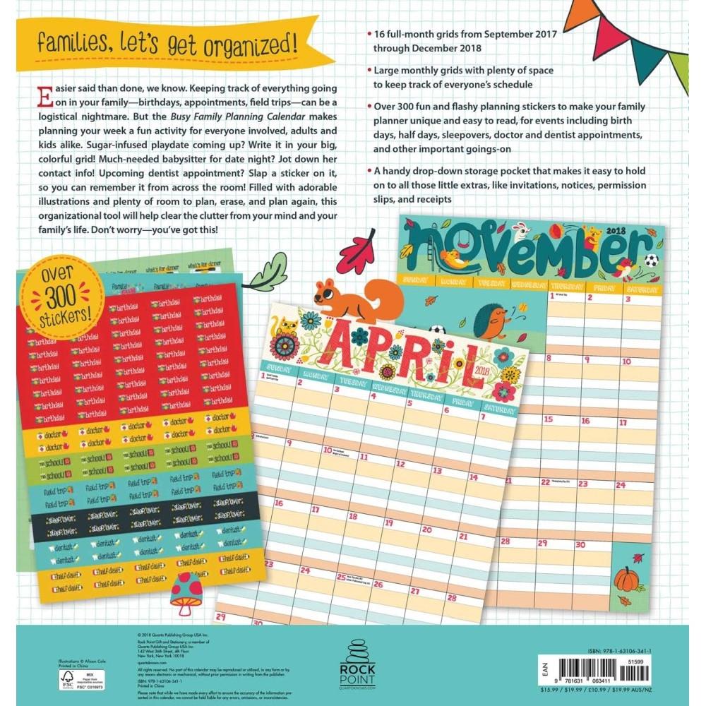 Busy Family Planner Calendar 2018 + 300 Stickers