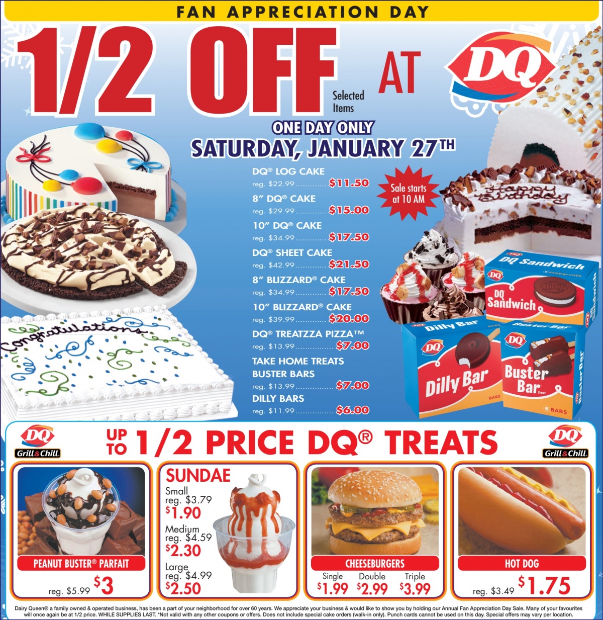 Dairy Queen (select locations Fan Appreciation Day Select items at