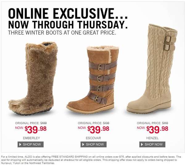 Aldo Shoes - Winter Boots for $39.98(Online Exclusive)