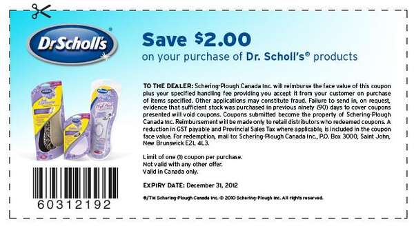 Printable $2 off any Dr Scholl #39 s product