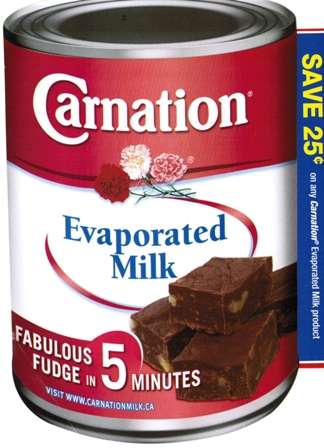 Carnation Evaporated Milk 25¢ - Classic Five-Minute Fudge