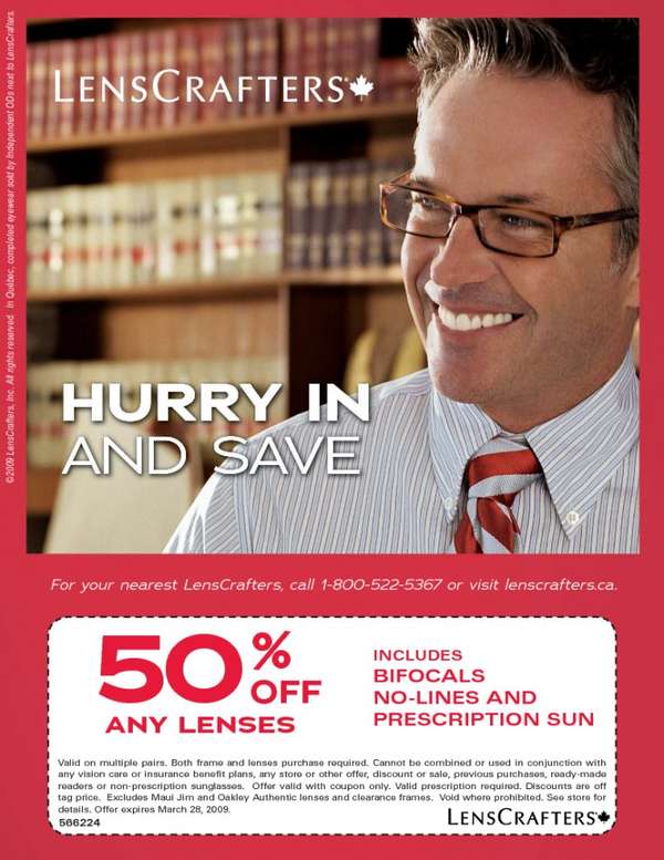 Lenscrafters 50 off coupon valid until Mar. 28