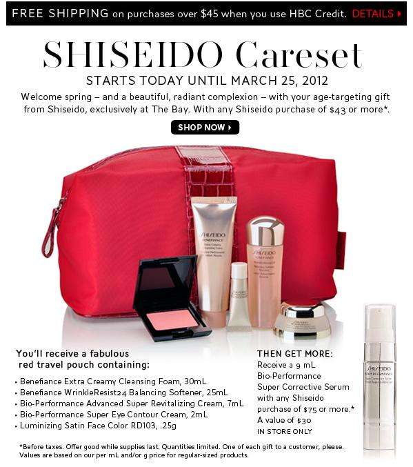 The Bay Shiseido Gift with purchase(Mar 14 to 25)