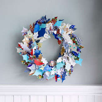 recycle cards wreath fb