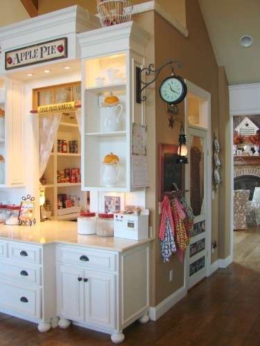walkthrough pantry with serving counter