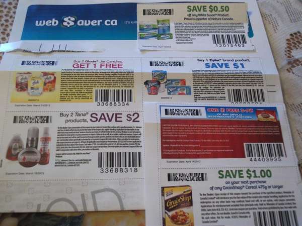 Coupons from websaver